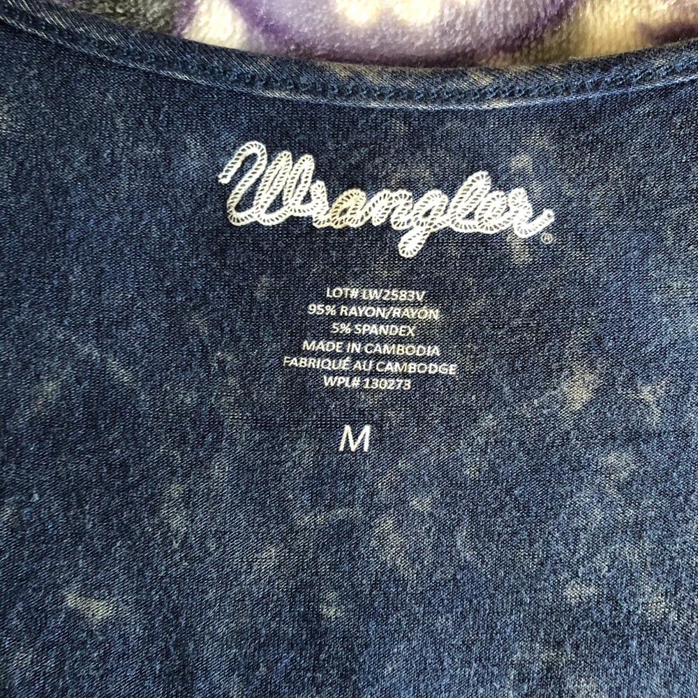 Wrangler Navy Blue Fringe Open Front Vest
